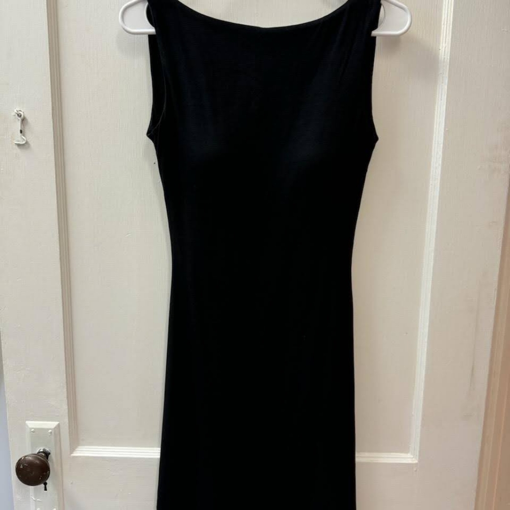 Eco-skinkiss open back Brami mini dress in black size S